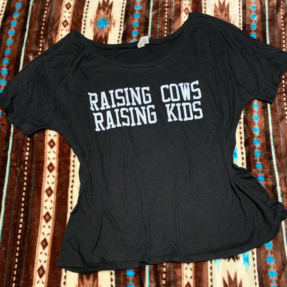 Raising cows raising kids Bella canvas scoop neck